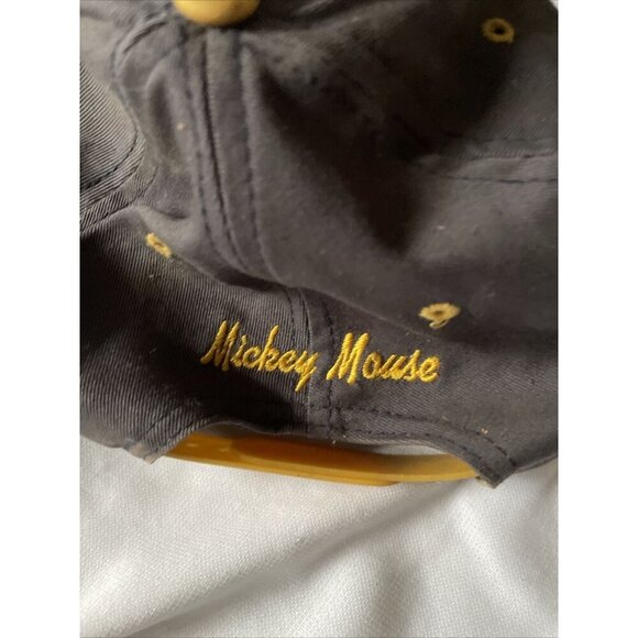 Two Mickey Mouse Baseball Caps White & Black Embroidered Yellow Bill Adjustable - Picture 12 of 16